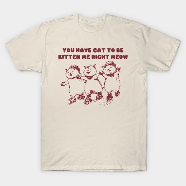 You Have Cat To Be Kitten Me Right Meow Retro Tshirt, Funny Cat Meme Shirt, Kitten Gag T-Shirt by ILOVEY2K